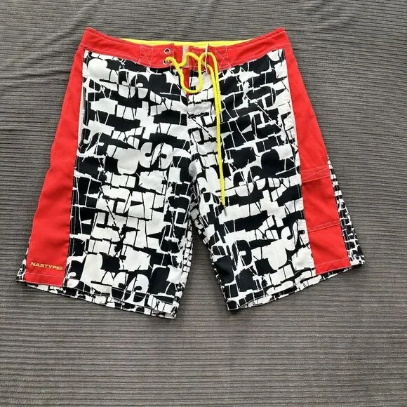 Nasty Pig Board Shorts Men 32 Red Black Polyester Beach Swimming Outdoors. - Picture 1 of 8